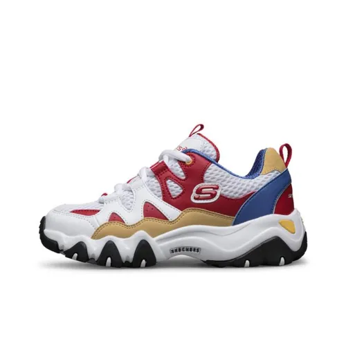 Skechers D'LITES Series Slip-Resistant Cushioning Wear-Resistant Kids Lifestyle Shoes White Multicolor Teenagers