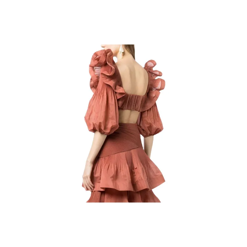 Zimmermann Crop Tops Women's Flame Orange-2
