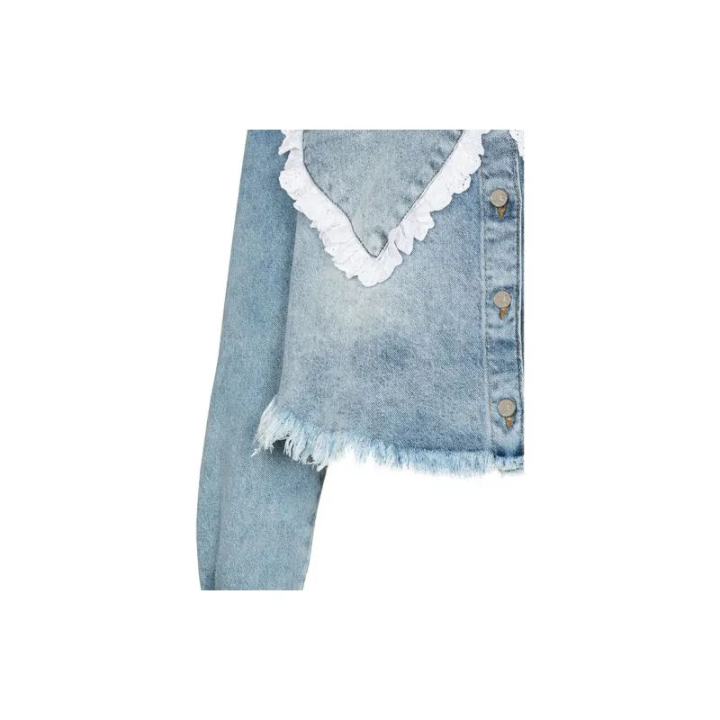 NATASHA ZINKO Heart Pocket Denim Shirt-3