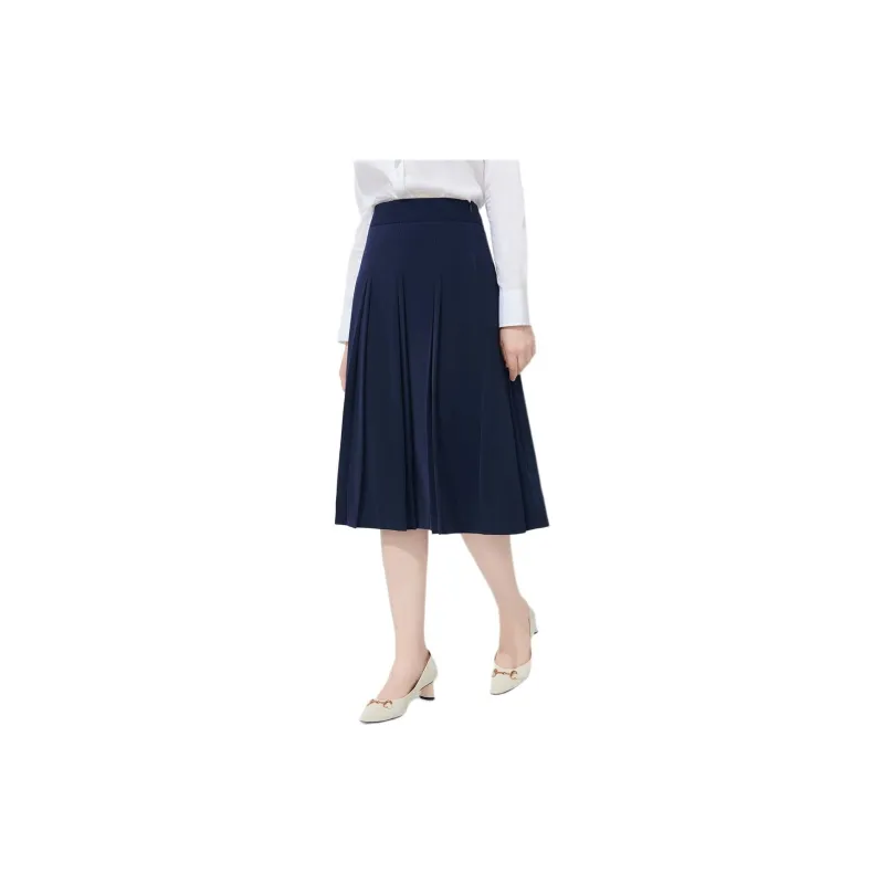 Hush Puppies Casual Long Skirts Women's Dark Blue-0