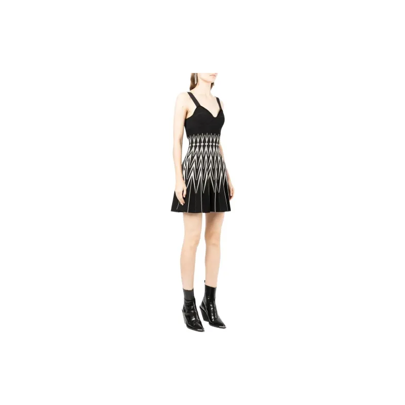 Alexander McQueen V Neck Pleated Mini Dress-3