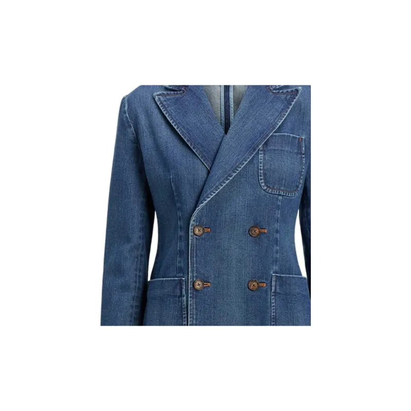 Polo Ralph Lauren Double-Breasted Denim Blazer-5