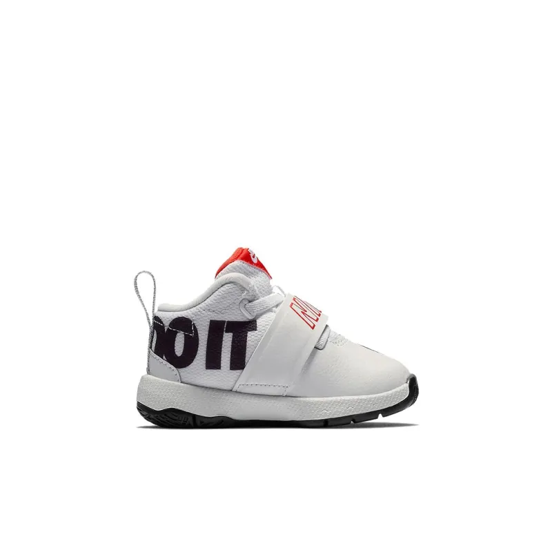 Nike Team Hustle D 8 JDI Slip-Resistant Cushioning Wear-Resistant Mid-Top Toddler Shoes Black White Infant And Toddler-1