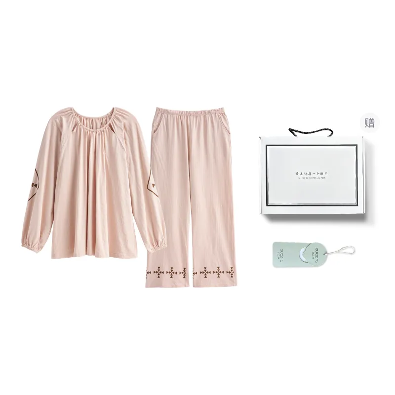 XUANZHITING Pajama Set Gift Box Set Women's Pink-0