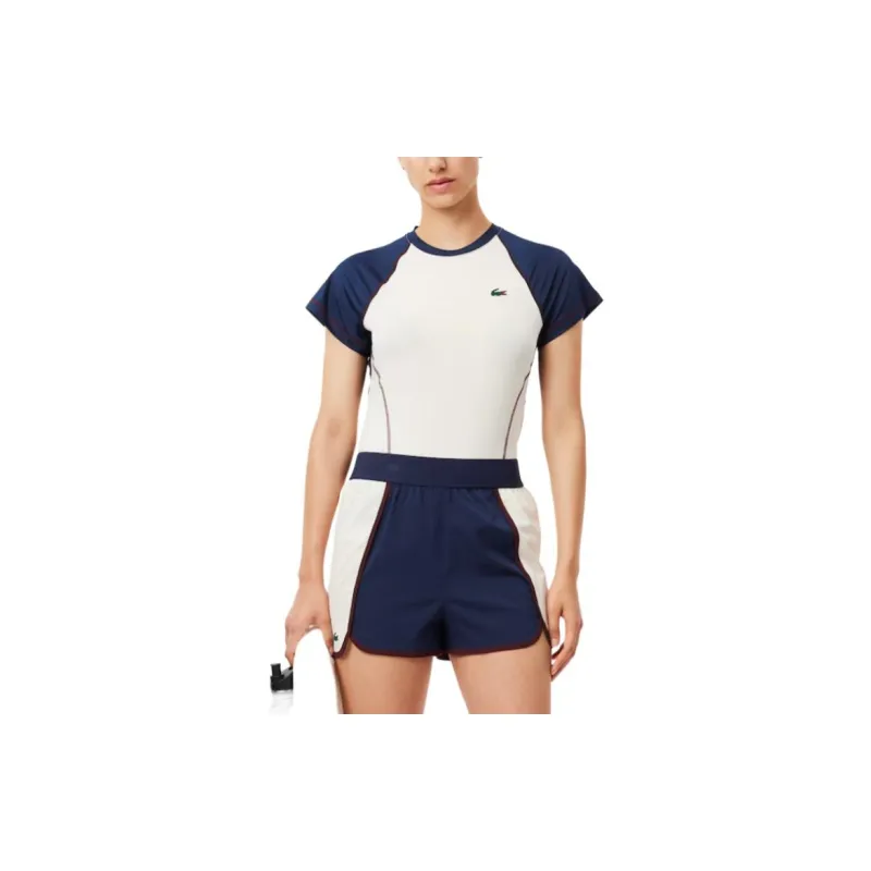 LACOSTE T-Shirt Women's White/Navy-2