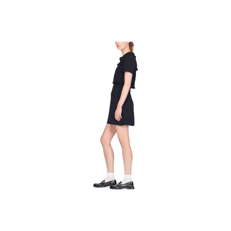 Sandro Short Sleeved Dresses Women's Black-2