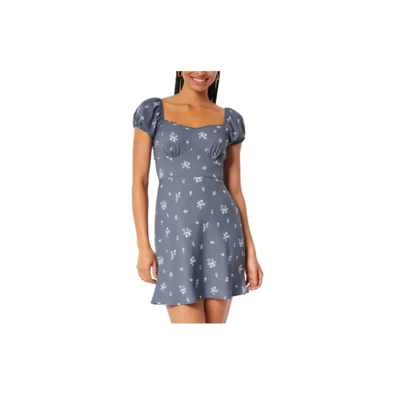 Hollister Short-Sleeved Dresses Women's Blue Floral-2