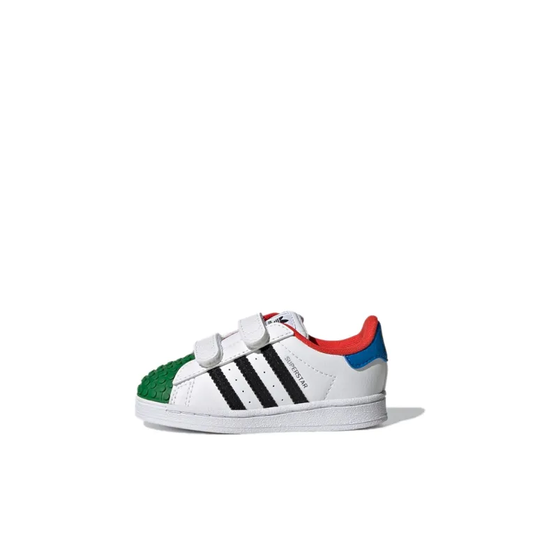 LEGO x Adidas Originals Abrasion Resistant Low Top Baby & Toddler Shoes White Green Blue Infant And Toddler-0