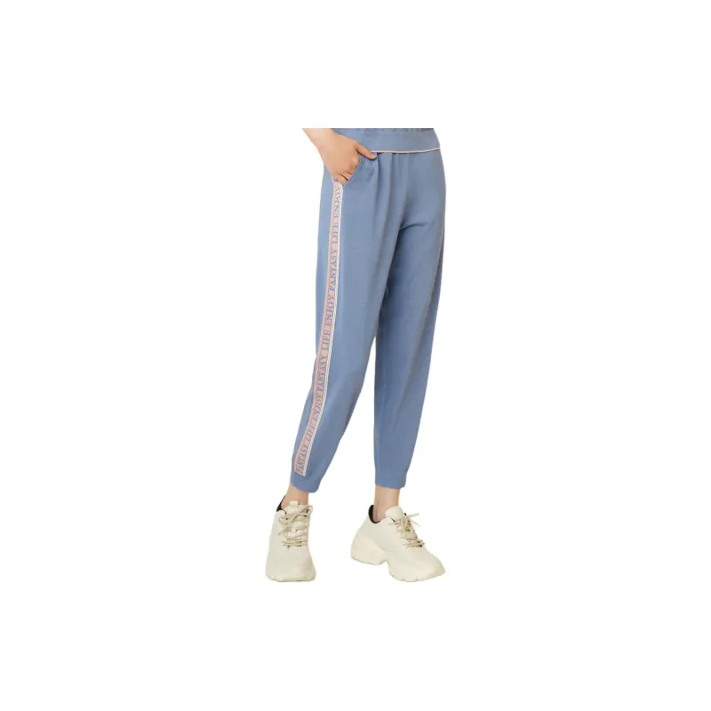 JZ. ANNAKRO Casual Pants Women's Floral Light Blue-1
