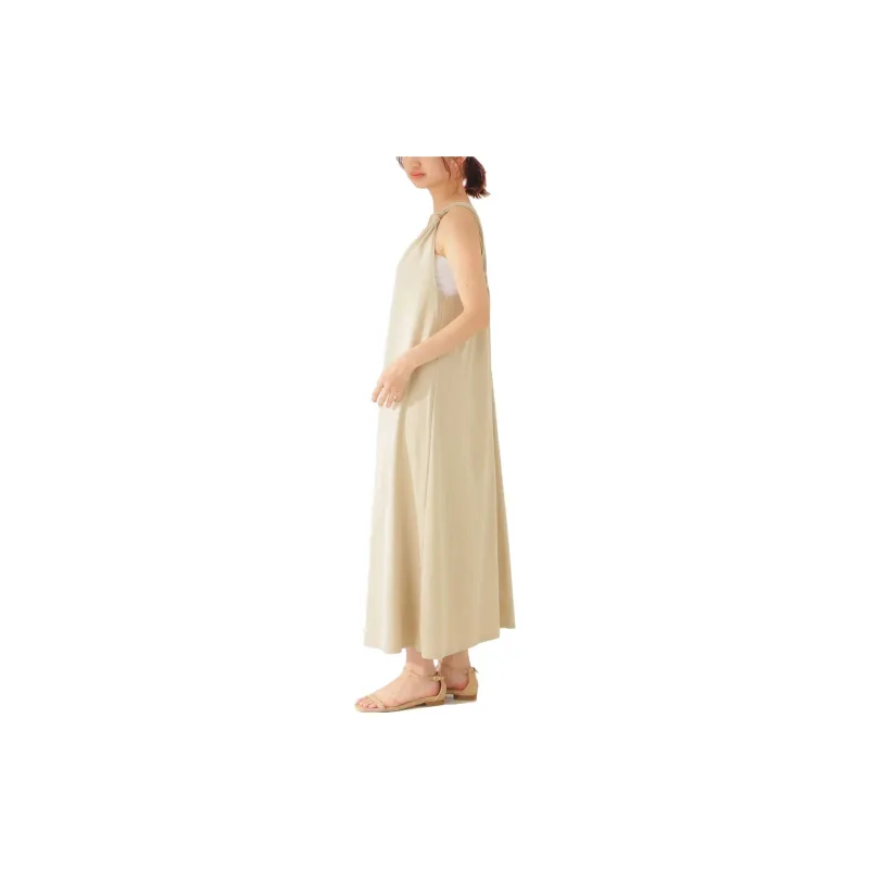 Beams Sleeveless Dresses Women's Beige-4