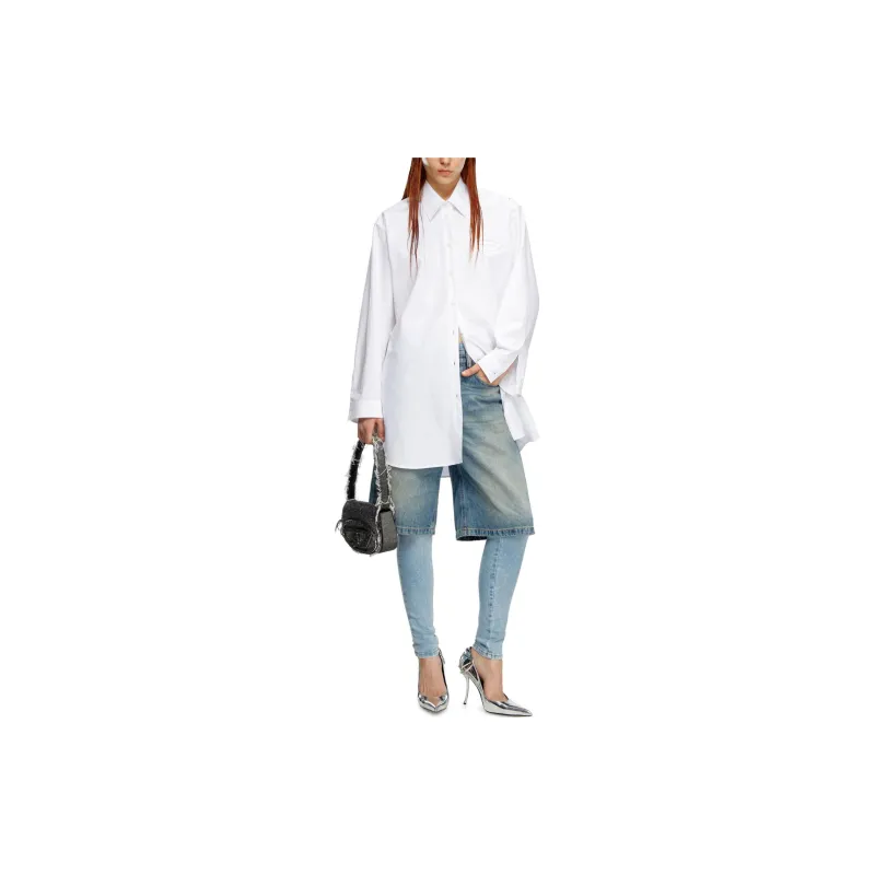 DIESEL D Dalis Logo Embroidered Shirt Dress-1