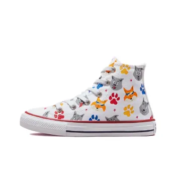 Converse Chuck Taylor All Star Anti Slip Wear Resistant Mid Top Kids Canvas Shoes White Gray Multicolor Teenagers