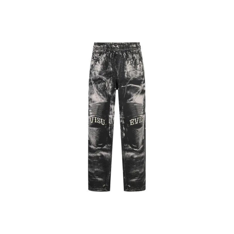 EVISU Casual Pants Men's Black All Over Print-1