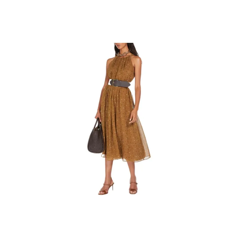 MaxMara Sleeveless Dress Women's Brown-3