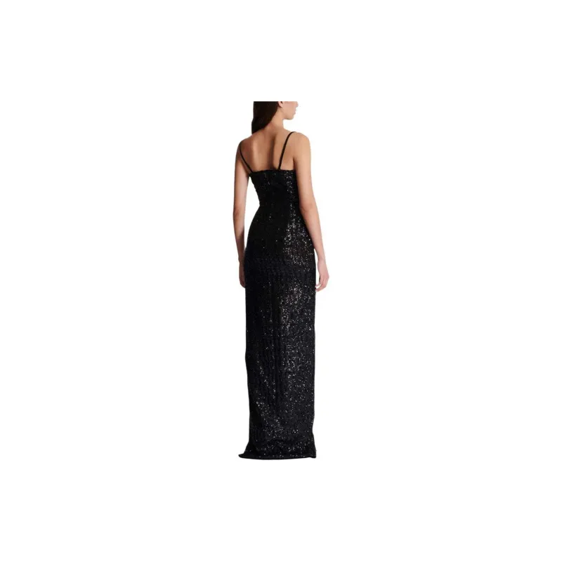 BALMAIN Palm Tree embroidered Sequinned Gown-2