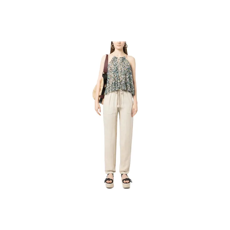 ISABEL MARANT ETOILE Mid Rise Drawstring Tapered Trousers-1