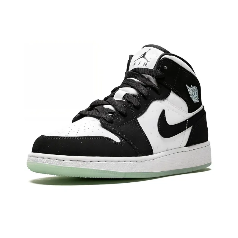 Jordan 1 Mid White Black Teal Tint GS-2