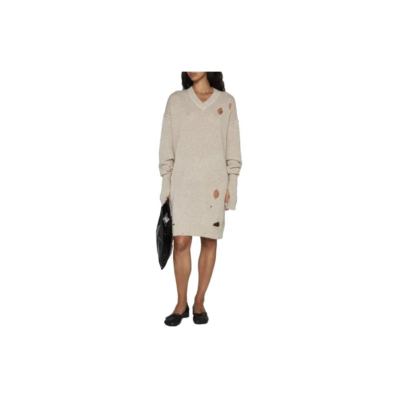 MM6 Maison Margiela Distressed Knitted Dress-1