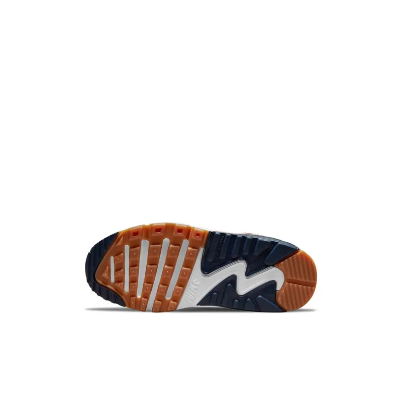 Nike Air Max 90 SE Slip Resistant Shock Absorbers Kids Lifestyle Shoes White Blue Pink Children Aged 3 7 Years Old-5