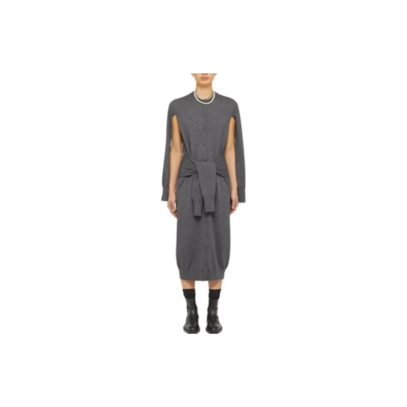 JIL SANDER Tie fastening Wool Dress-1