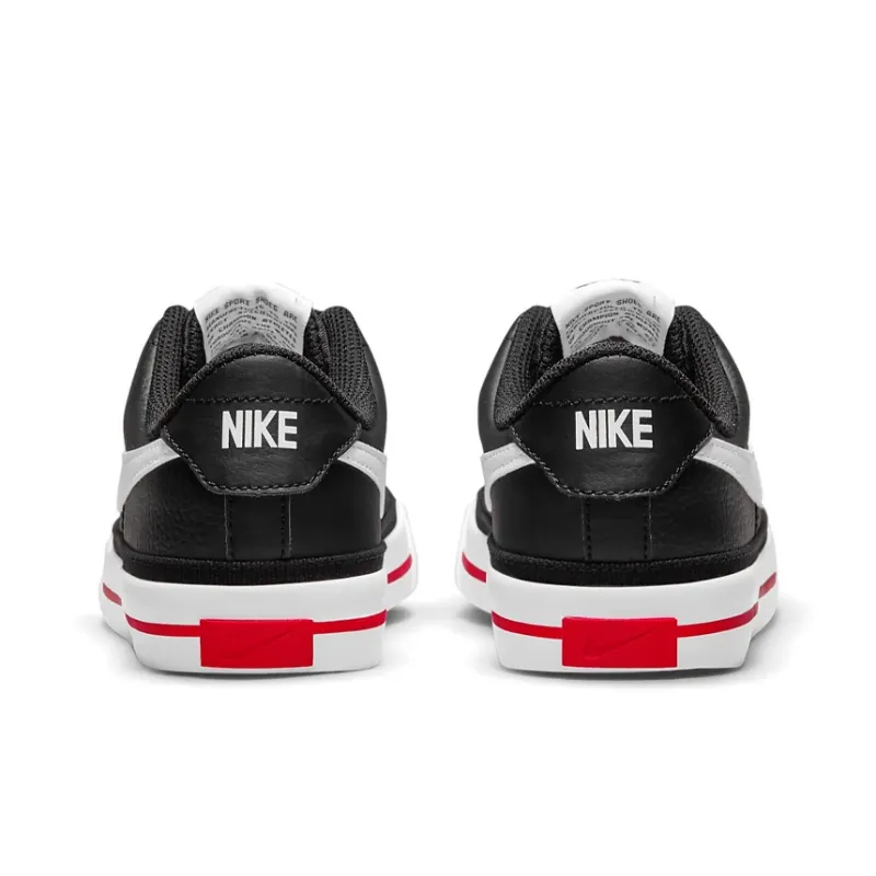 Nike Court Legacy Anti-Slip Wear-Resistant Low-Top Kids' Skateboarding Shoes Black White Teenagers-4