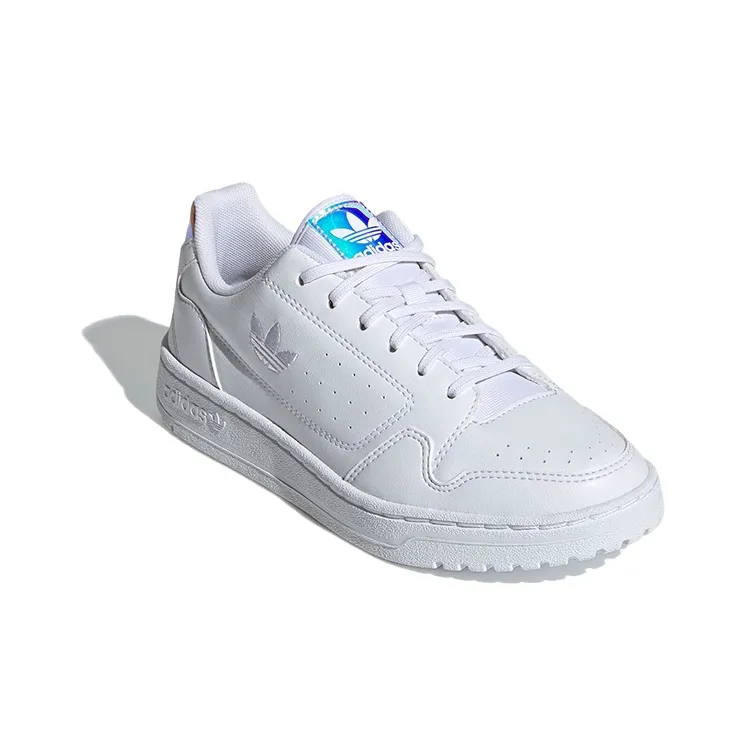 Adidas Originals NY 90 J Laser Low Top Skateboard Shoes White Teenagers-2