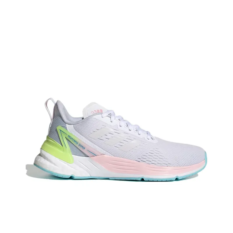 Adidas Response Slip Resistant And Breathable Low Top Kids' Running Shoes White Pink Teenagers-1