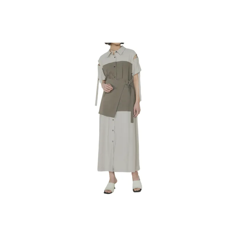 PUBLIC TOKYO Short-Sleeved Dresses Women's Light Brown-2