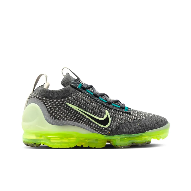 Nike Air VaporMax 2021 Flyknit GS 'Dark Grey Barely Volt'-1