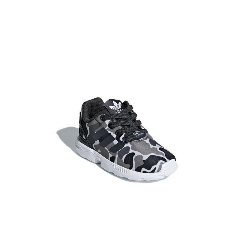 Adidas Originals ZX Flu Abrasion Resistant Low Top Toddler Shoes Charcoal Black Infant And Toddler-2