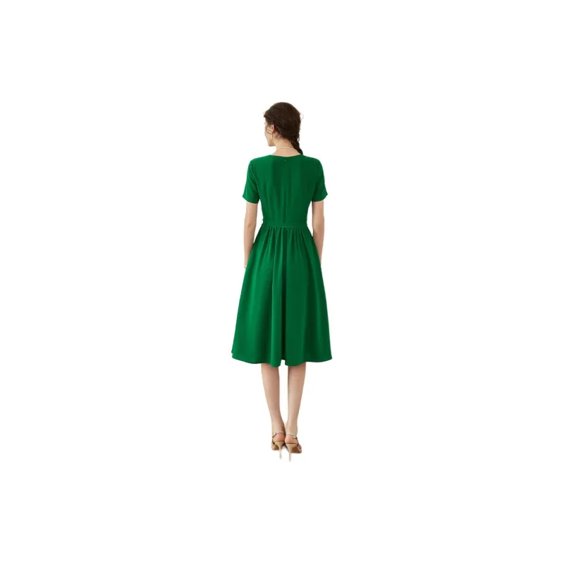 ROEYSHOUSE Short Sleeved Dresses Women's Green-2