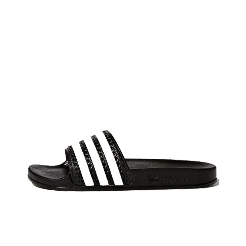 Adidas Originals ADILETTE Slip Resistant Quick Dry Kids' Slippers Black White Teenagers-0