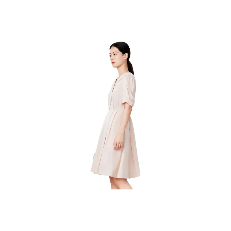 JZ Juzui Short Sleeved Dresses Women's Pink-1