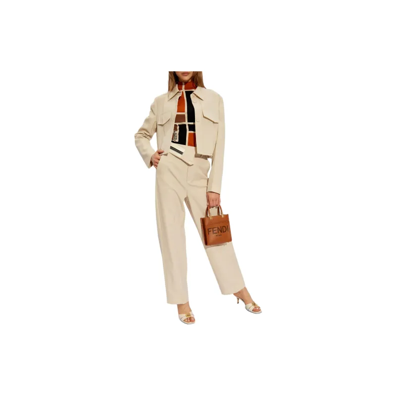 FENDI Twill Cropped Jacket-1