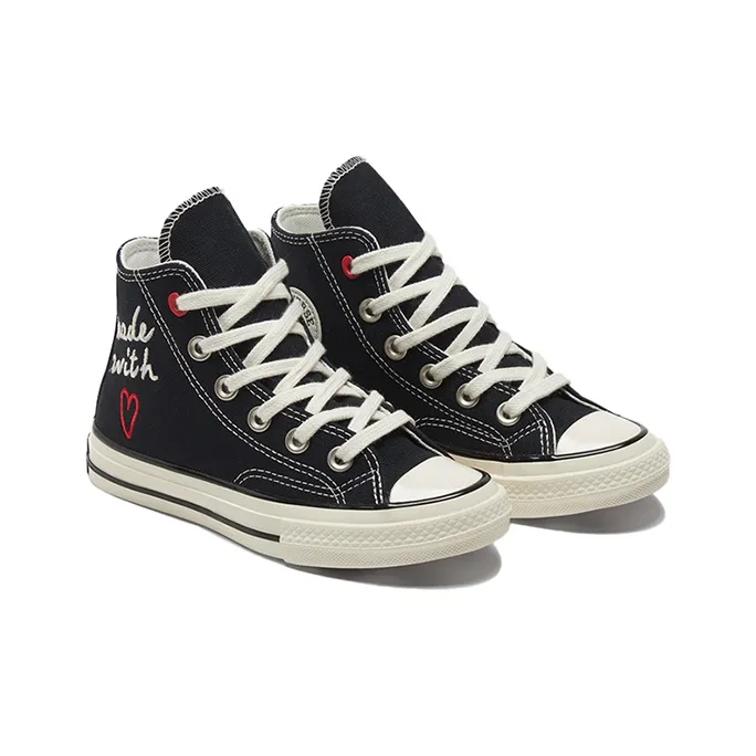 Converse Chuck Taylor All Star 1970s Anti Slip Wear Resistant High Top Canvas Shoes Black Teenagers-2
