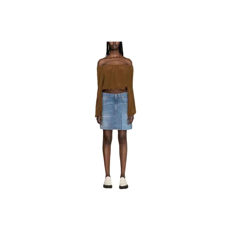 MARNI Logo-Patch Denim Mini Skirt-2