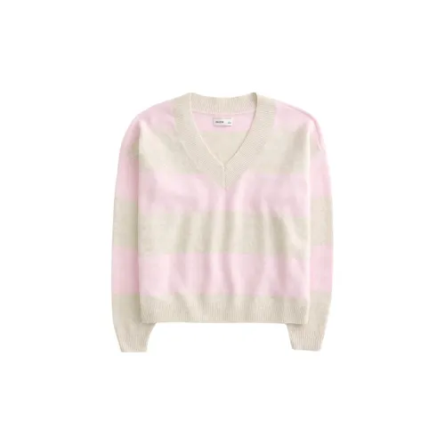 Hollister Knitwear Women's Light Pink And Oatmeal Stripes