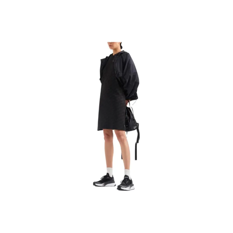 EMPORIO ARMANI EA7 SS24 Short Sleeved Dress Women's Black-3