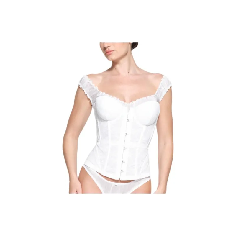 SKIMS ROMANCE LACE CORSET Strapless Top Women's SNOW/Snow-1