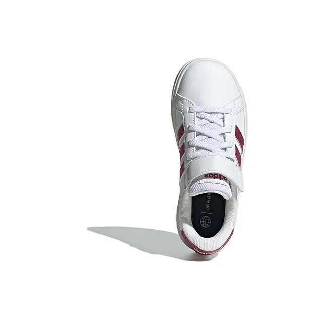 Adidas Neo GRAND COURT K Anti Slip Wear Resistant Low Top Kids' Skateboarding Shoes White Kids'-4