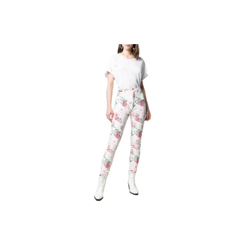 PHILIPP PLEIN Embellished Rose Print Jeans-1