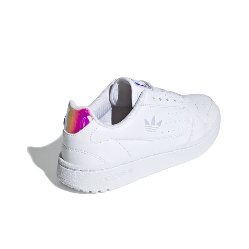Adidas Originals NY 90 J Laser Low Top Skateboard Shoes White Teenagers-3