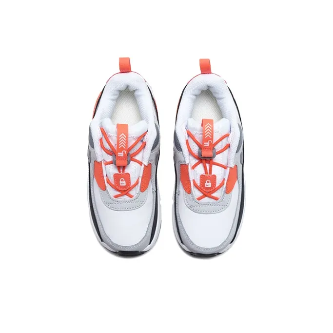 Nike Air Max 90 Toggle Mid Top Toddler Shoes Gray White Orange Infant And Toddler-3