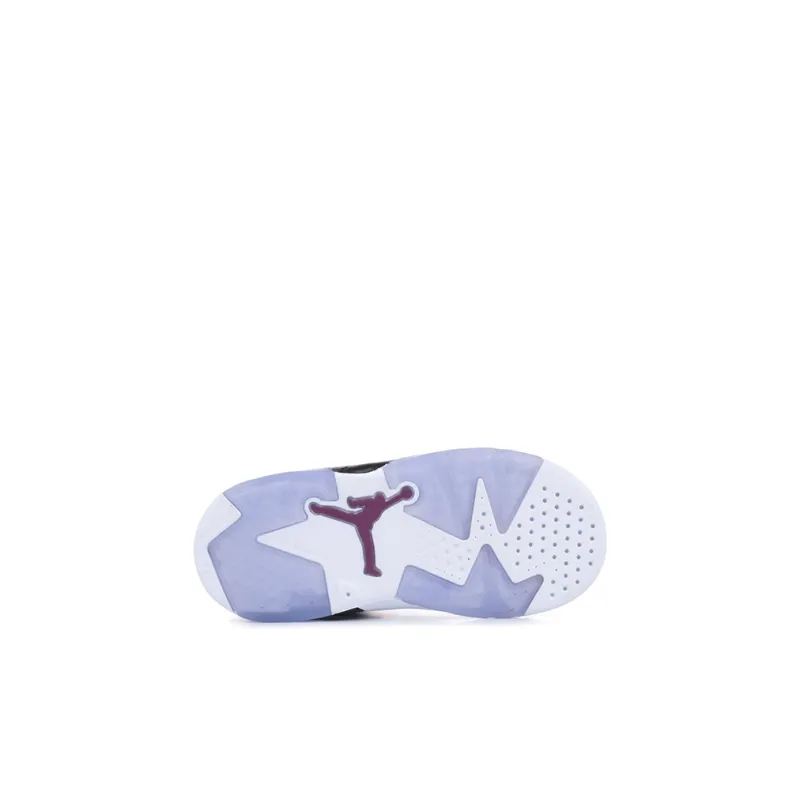 Jordan Air Jordan 6 Slip-Resistant Cushioning Mid-Top Toddler Shoes White Purple Infant And Toddler-3