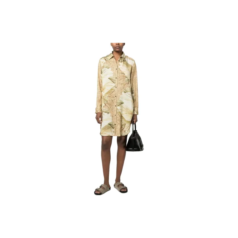 FAY Long-Sleeved Dresses Women's Beige-1