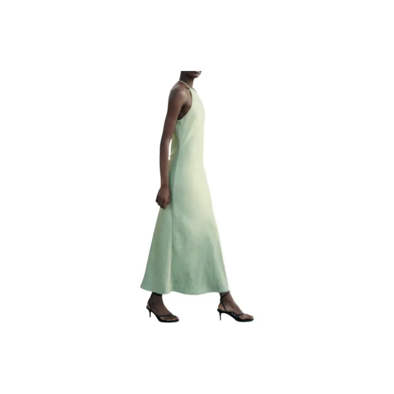 ZARA Slip Dresses Women's Light Green-4