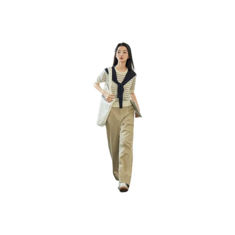 ZIHAN Knitwear Women's Beige Base Stripes-4
