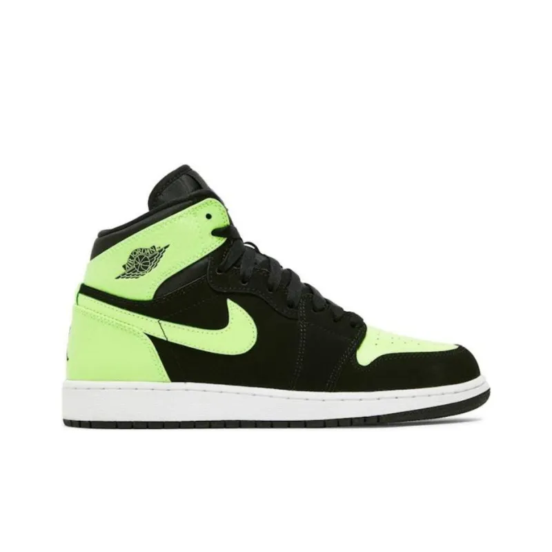 Jordan 1 Retro High GS Black Ghost Green-1