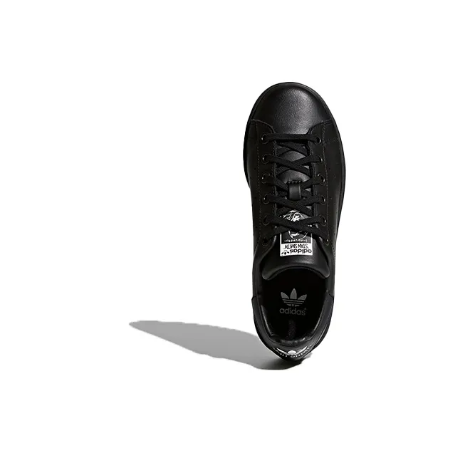 Adidas Originals STAN SMITH Collection J Wear Resistant Low Top Kids' Skateboarding Shoes Black Teenagers-4