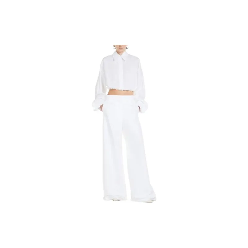 SportMa Sarong Collection Boxy-Fit Drawstring Shirt Shirt Women's White-1